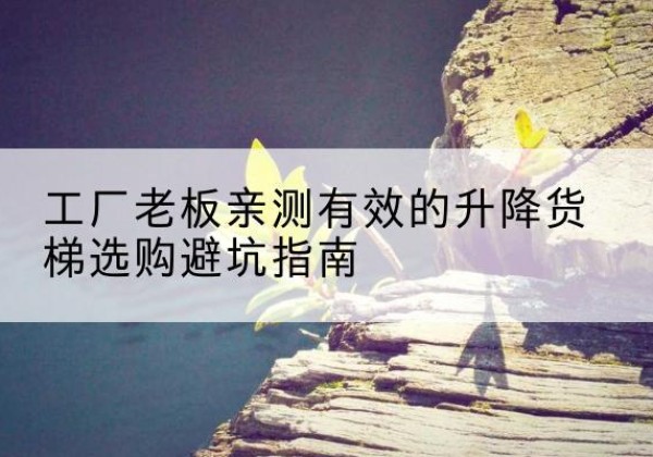 北屯升降货梯怎么选-工厂老板亲测有效的升降货梯选购避坑指南